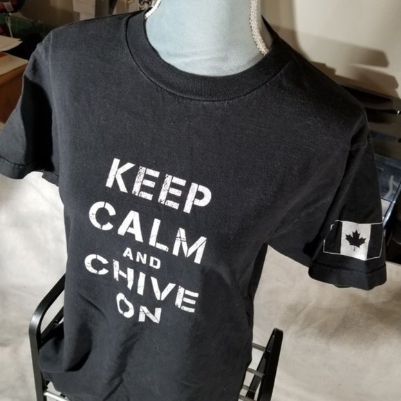 Keep Calm and Chive On KCCO Canada Flag S/S Shirt - Picture 2 of 8